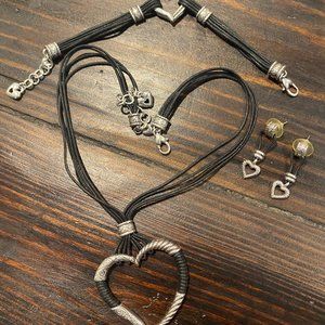 Brighton Heritage Heart SET includes necklace, bracelet, post earrings